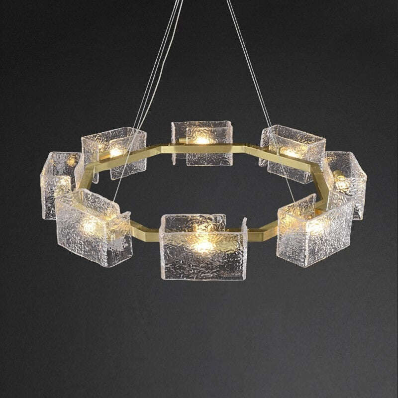 Simple Nordic Water Glass Golden LED Chandelier Lamp