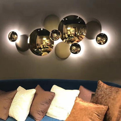 Simple Golden Electroplated Disc LED Wall Lamp