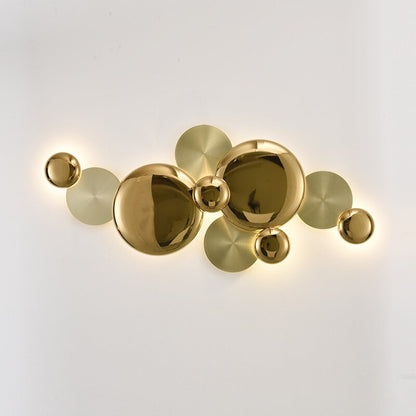 Simple Golden Electroplated Disc LED Wall Lamp