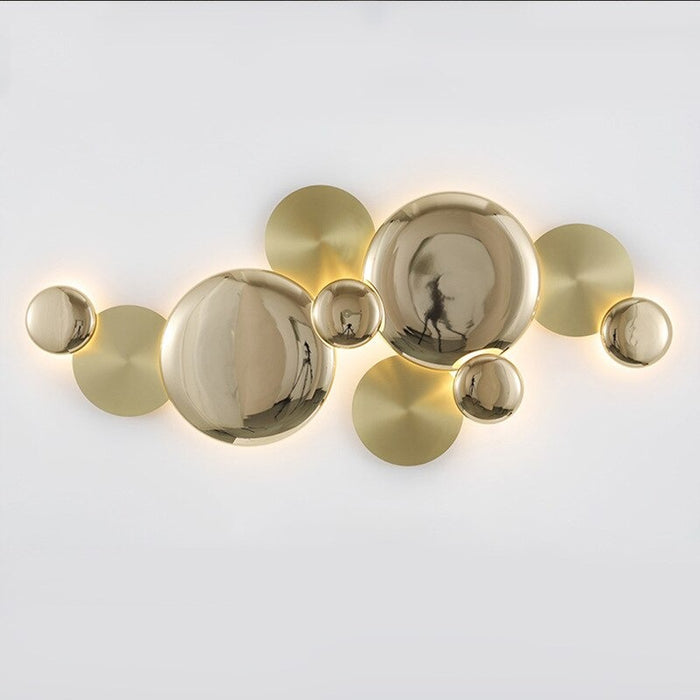 Simple Golden Electroplated Disc LED Wall Lamp