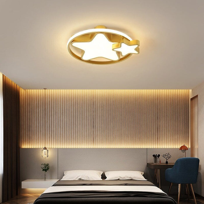 Modern Golden Metal LED Ceiling Lamp