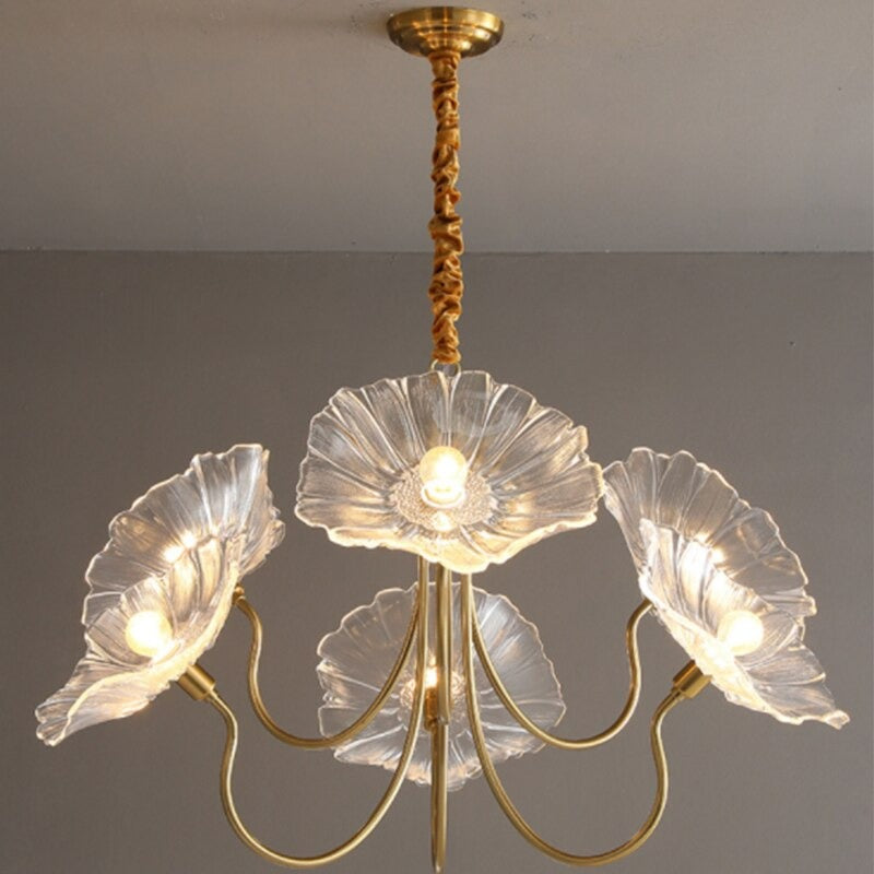 Modern Glass Lotus Leaf Lamp