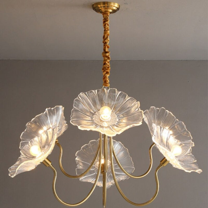 Modern Glass Lotus Leaf Lamp