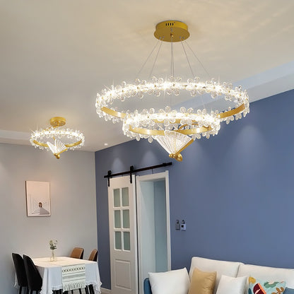 Golden Painted Round LED Dimming Light Chandelier