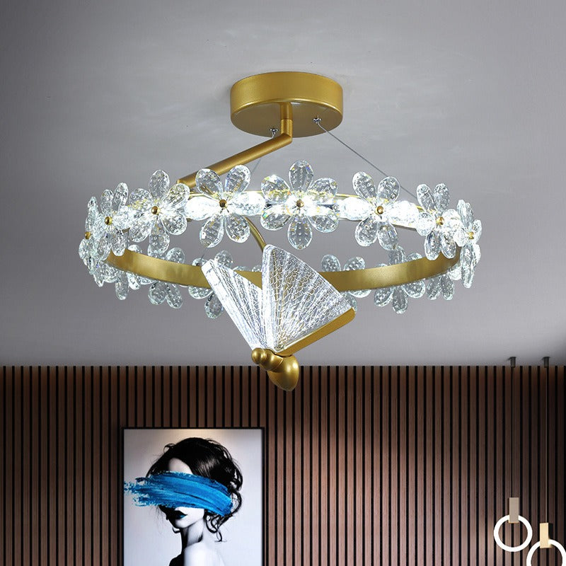 Golden Painted Round LED Dimming Light Chandelier