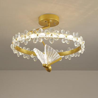 Golden Painted Round LED Dimming Light Chandelier