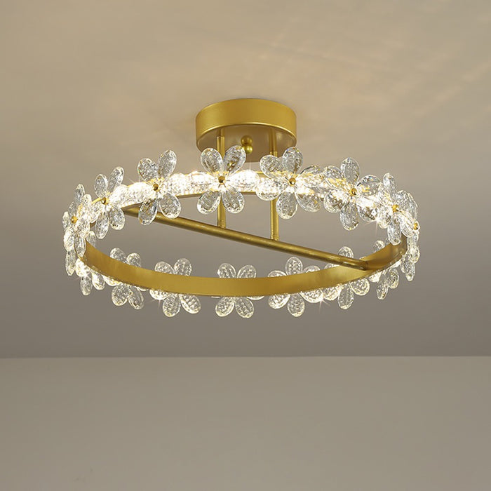 Golden Painted Round LED Dimming Light Chandelier