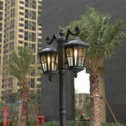 Black Double LED High Pole Street Lamp