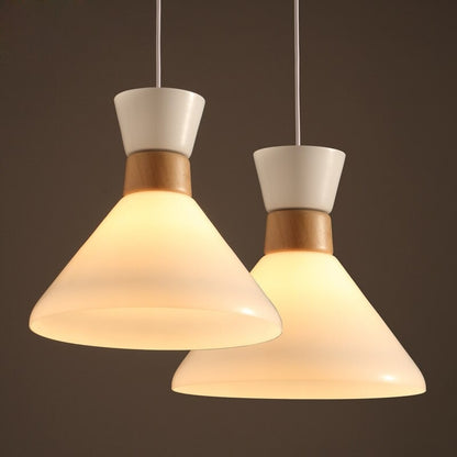 Simple White Glass Single Head Pendant Lamp