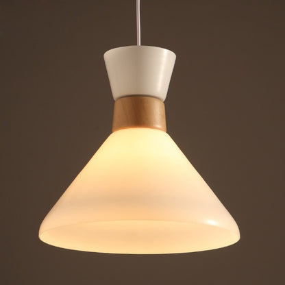 Simple White Glass Single Head Pendant Lamp