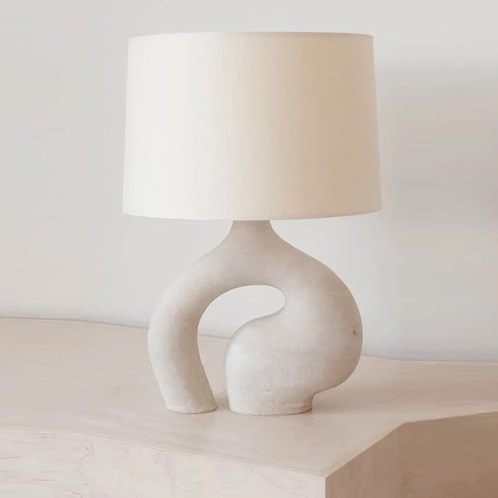 White Resin Art Table Lamp
