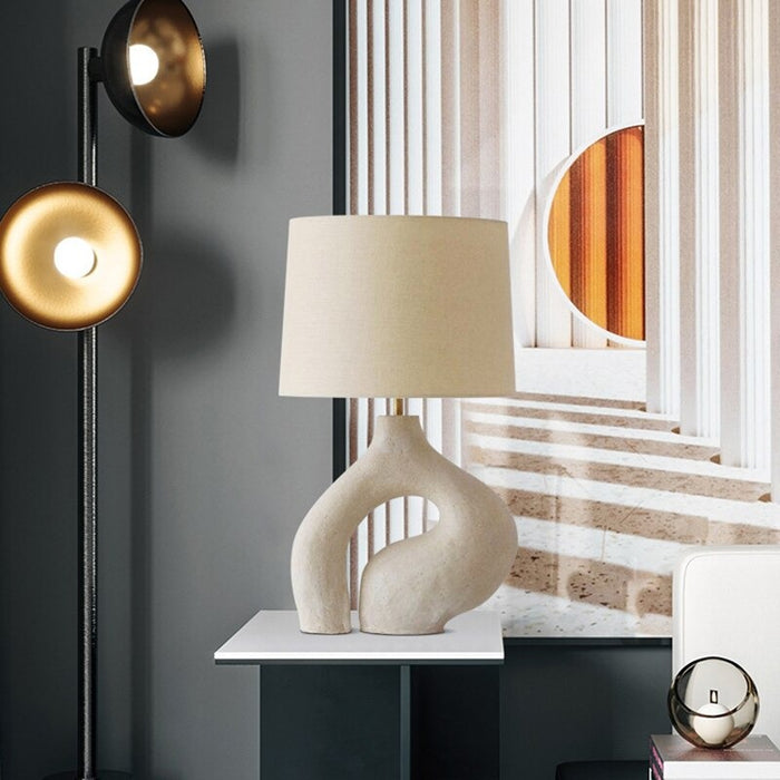 White Resin Art Table Lamp