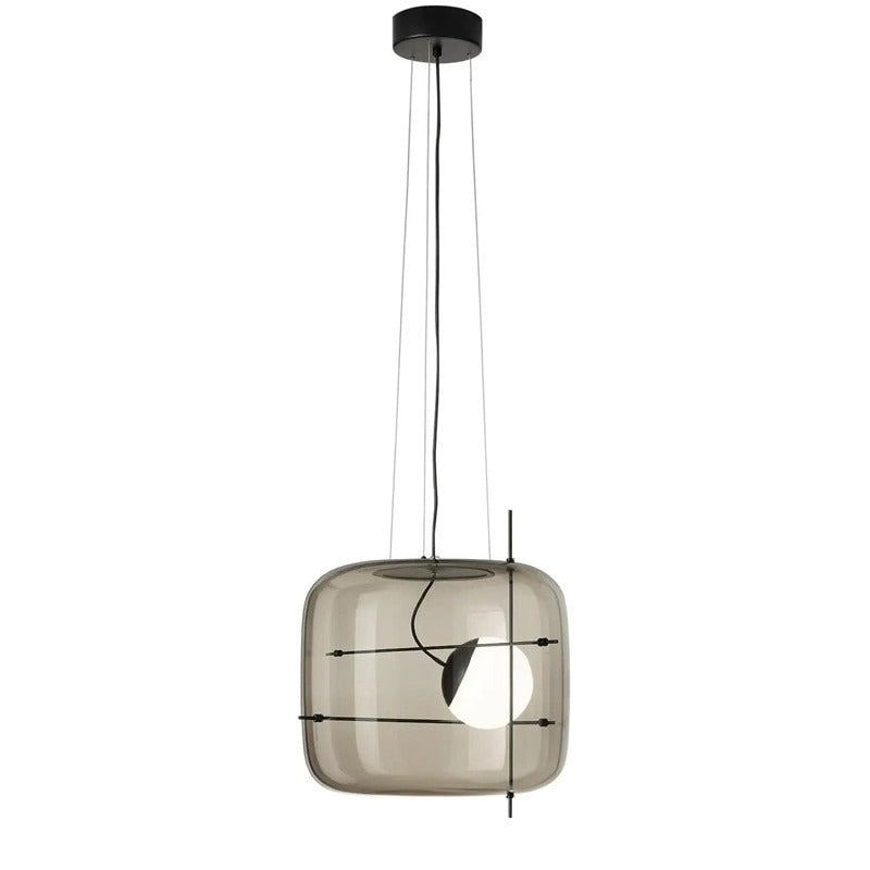 Square Single Clear Glass Pendant Lamp