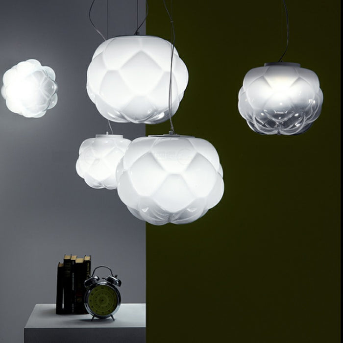 White Glass Creative Cloud Single Pendant Lamp