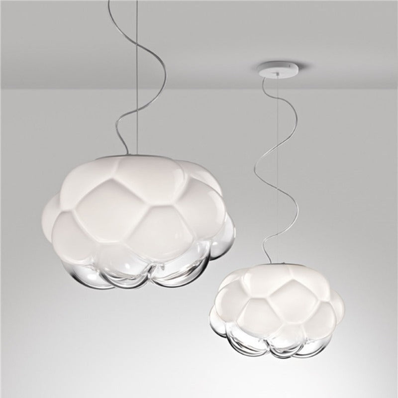 White Glass Creative Cloud Single Pendant Lamp