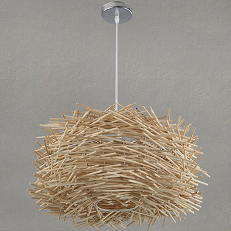 Wicker Bird Cage Hand Knitting Pendant Light