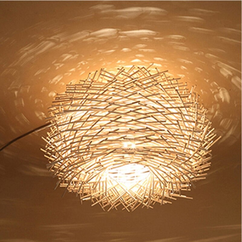 Wicker Bird Cage Hand Knitting Pendant Light