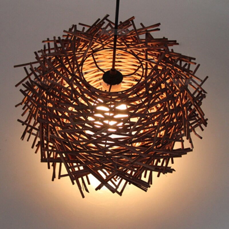 Wicker Bird Cage Hand Knitting Pendant Light