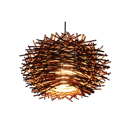 Wicker Bird Cage Hand Knitting Pendant Light