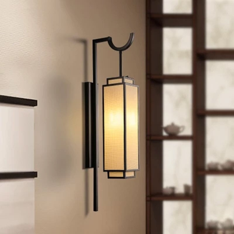 Simple Chinese Fabric Wall Lamp