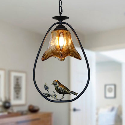 Nordic Chinese Bird Design Iron Pendant Lamp