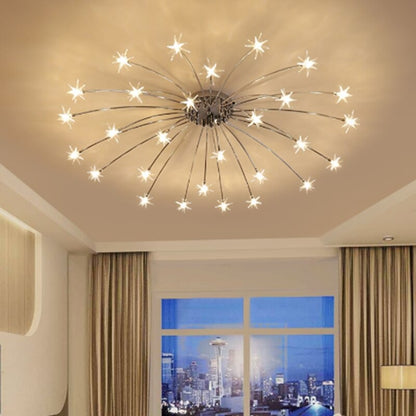 Nordic Chrome Flower LED Bulb Chandeliers