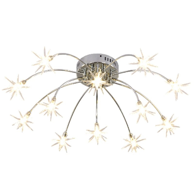 Nordic Chrome Flower LED Bulb Chandeliers