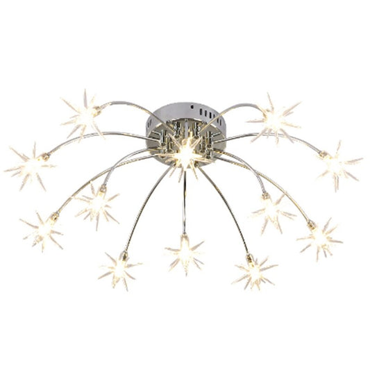 Nordic Chrome Flower LED Bulb Chandeliers