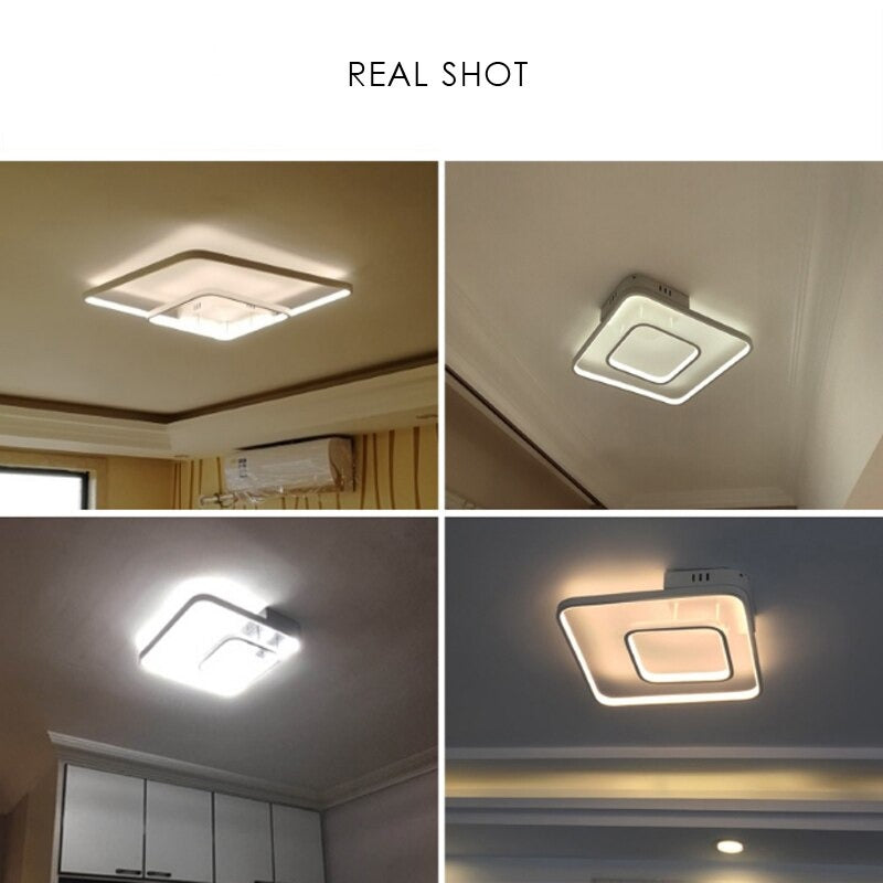 Nordic White Square Aluminum LED Ceiling Lamp