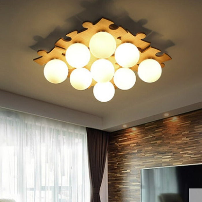Nordic Creative Wood Ceiling Lamp