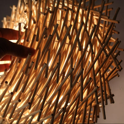 Wooden Nest Design Ceiling Lamp