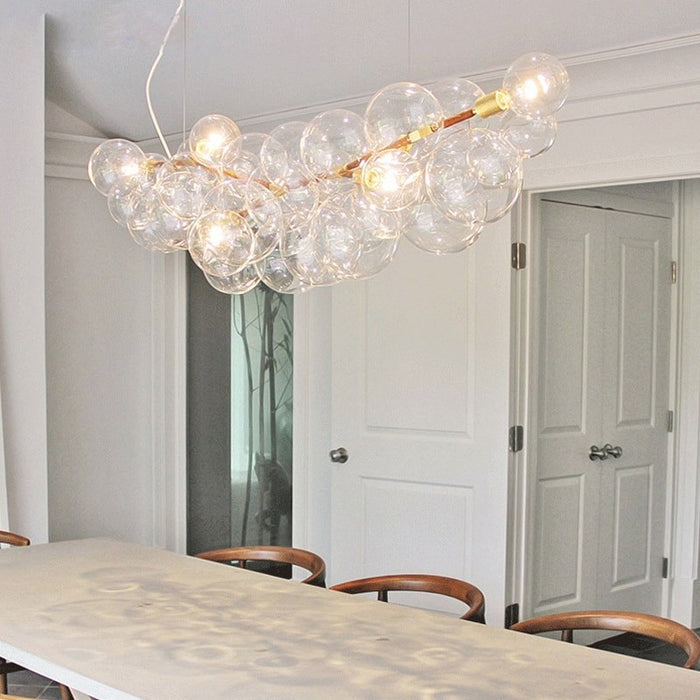 Nordic LED Clear Glass Bubble Design Chandelier Lamp