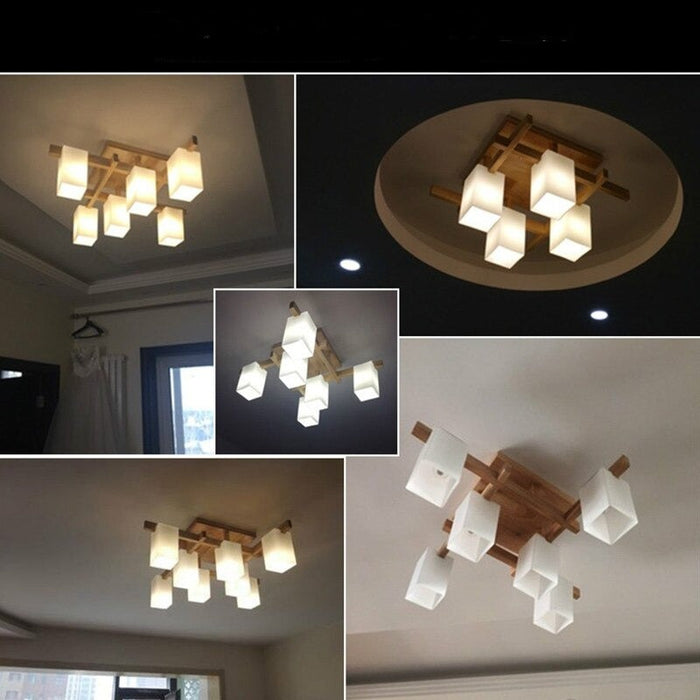 Nordic Minimalist Wooden Style LED Ceiling Lamp