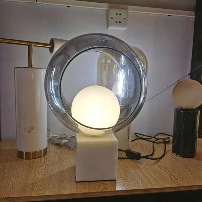 Nordic Smoky Gray Glass Table Lamp