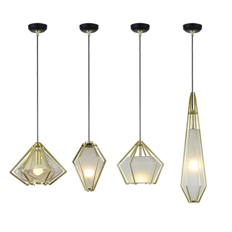 Single Head Diamond Shaped Pendant Lamp