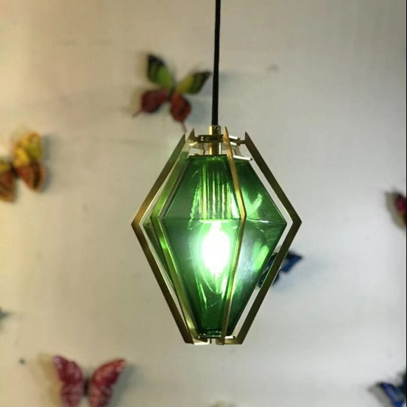 Single Head Diamond Shaped Pendant Lamp