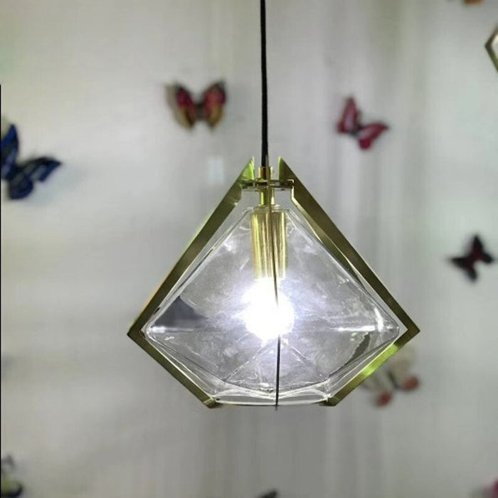 Single Head Diamond Shaped Pendant Lamp