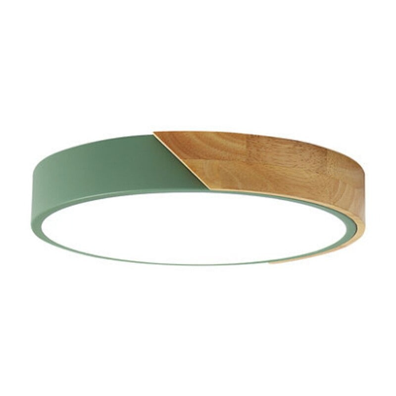 Nordic Minimalist Wooden Round Ceiling Lamp