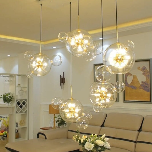 Nordic Creative Transparent Glass Bubble Ball Pendant Lamp