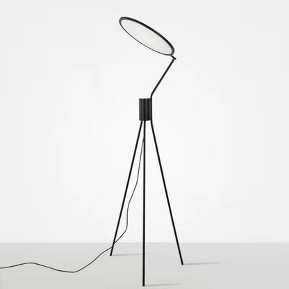 Nordic Black Iron Disc Acrylic Floor Lamp