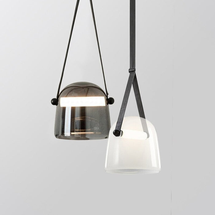 Nordic Single LED Electroplating Soot Glass Pendant Lamp