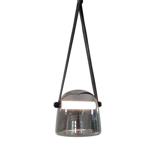 Nordic Single LED Electroplating Soot Glass Pendant Lamp