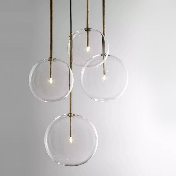 Transparent Glass Bubble Design Single Head Pendant Lamp