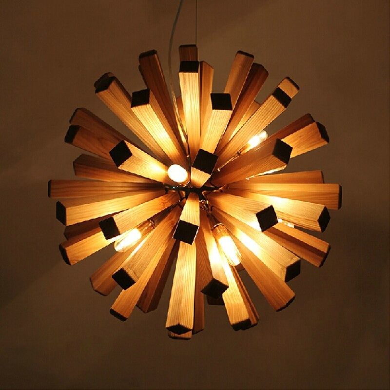 Novelty Modern Handmade Wooden Pendant Lamp