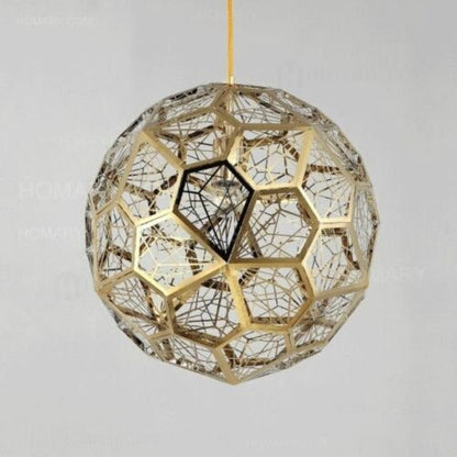 Hollowed Stainless Steel Globe Pendant Light