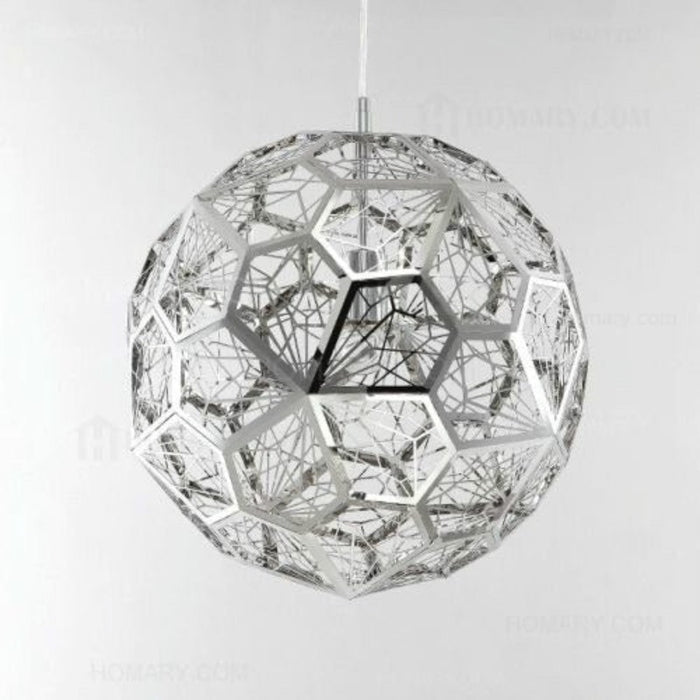 Hollowed Stainless Steel Globe Pendant Light