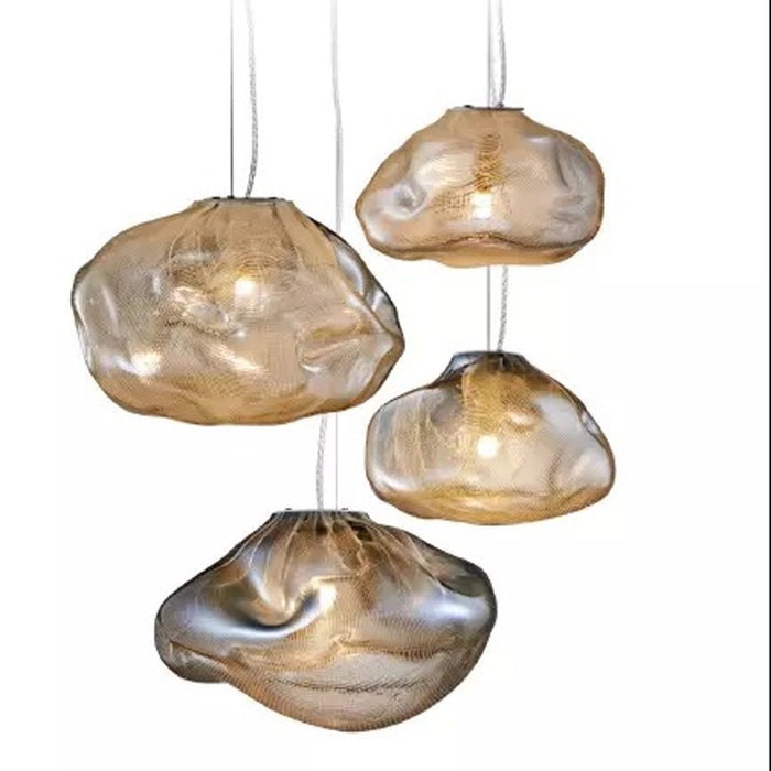 Dinning Glass LED Single Hanging Irregular Pendant Lamp