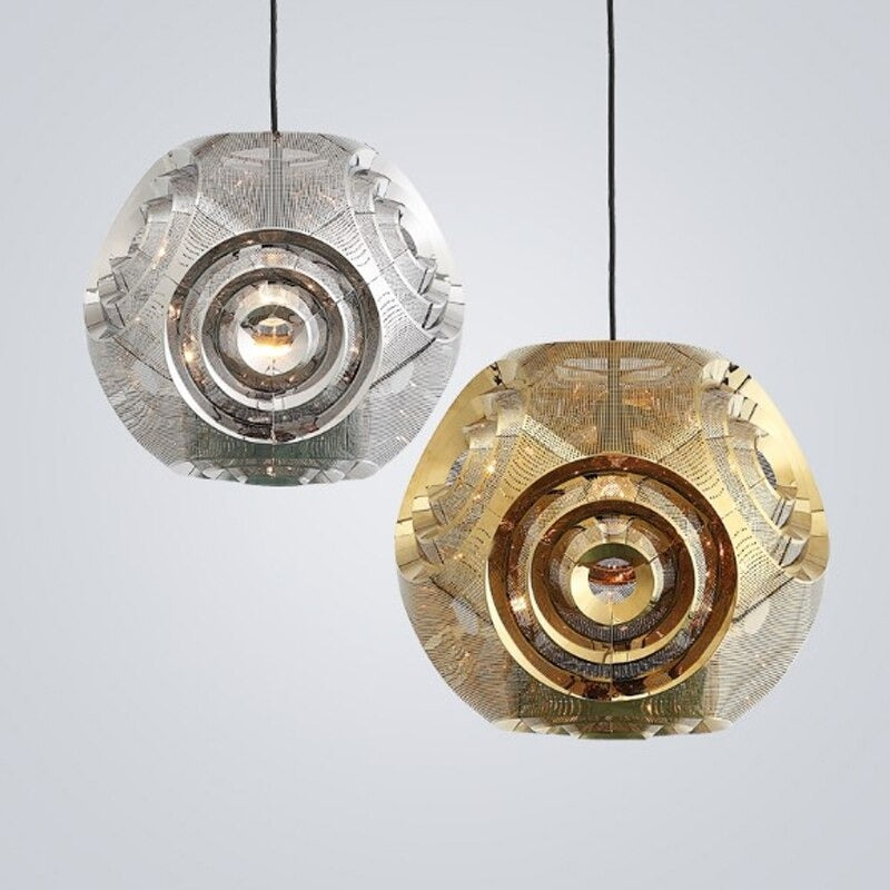 Multi-Faceted Hollow Stainless Steel Pendant Lamp