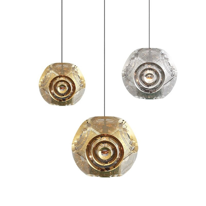 Multi-Faceted Hollow Stainless Steel Pendant Lamp