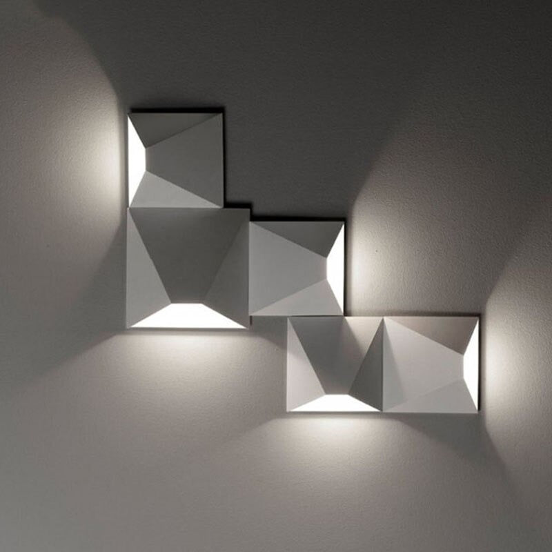 Postmodern Geometric Black White Wall Light